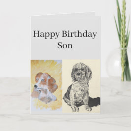 Hijo de cumpleaños de niño con tarjeta de saludo d