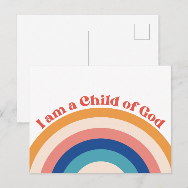 Hijo de Dios Tarjeta Postal del Cute Rainbow  (Anverso / Reverso)