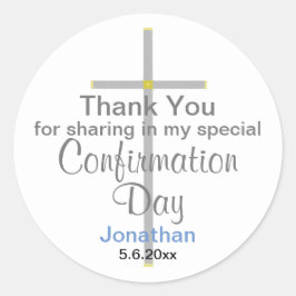 Hijo de la Confirmación Gracias Pegatinas Redondos