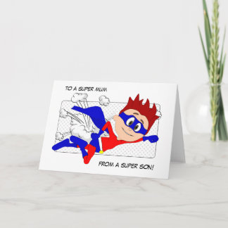 Hijo de la tarjeta del día de la madre de superher