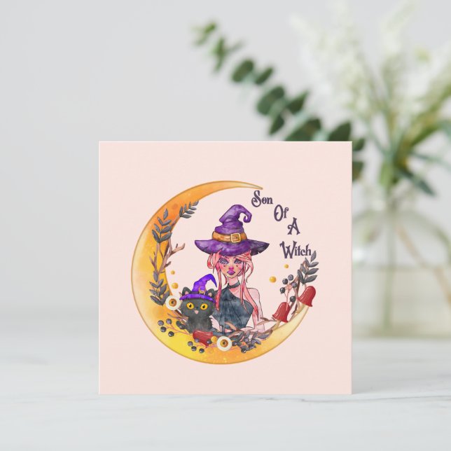 Hijo de una bruja - Diseño de luna creciente (Anverso de pie)