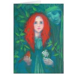Hijo del bosque, chica de pelo rojo, tonos verdes