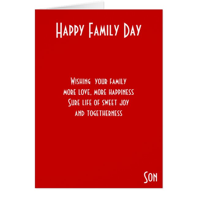 Hijo del día de la familia (Frente)