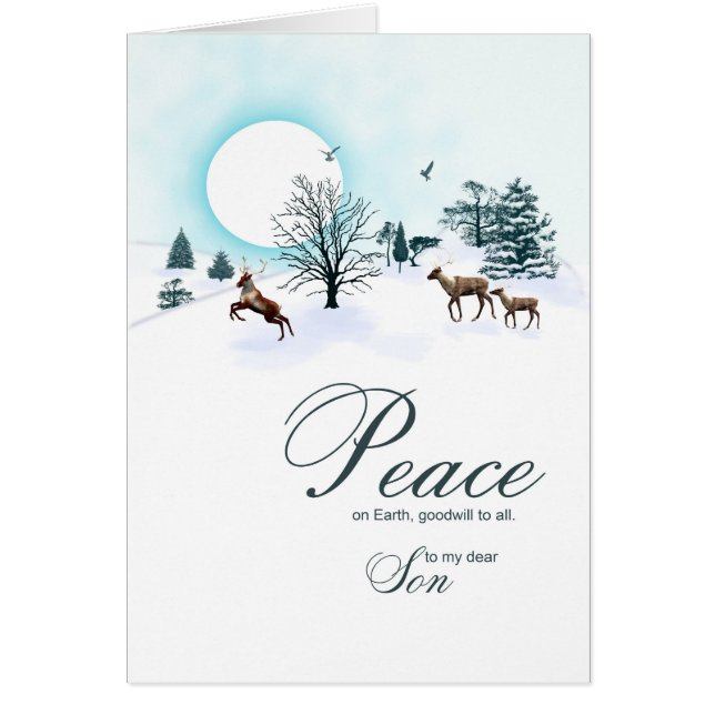 Hijo, escena de Navidades con renos (Frente)