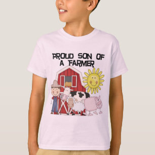 Hijo orgulloso de las camisetas y de los regalos