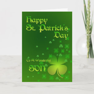 Hijo, tarjeta del día de St Patrick feliz