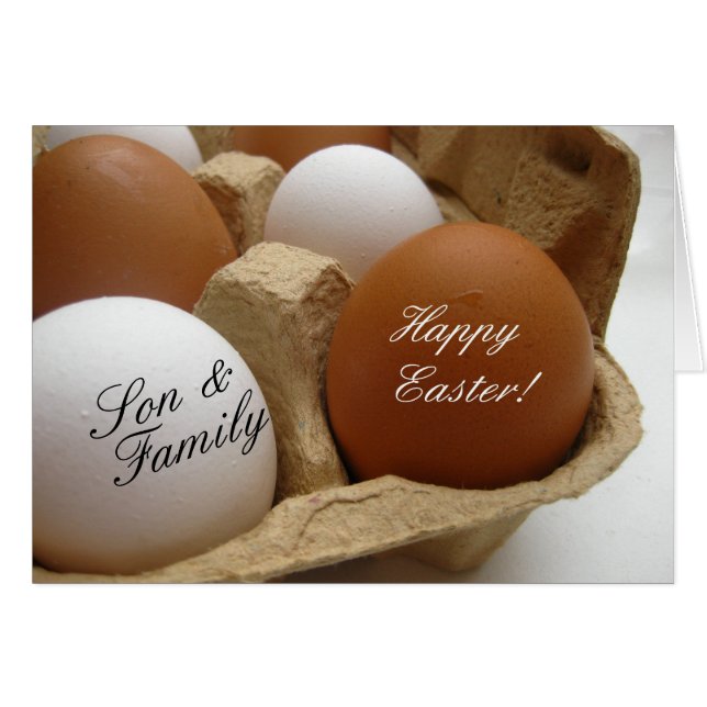 Hijo y familia Feliz Pascua (Anverso (Horizontal))