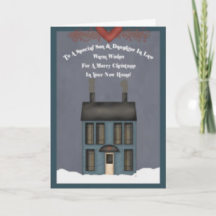 Hijo y hija en derecho, primer Navidad en nuevo ho