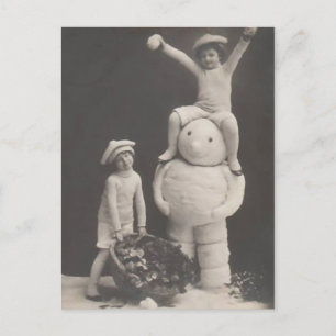 Hijos de postales de Navidad vintage con hombre de