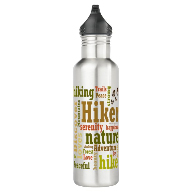 Hiker Senderismo Word Nube Botella de agua (Derecha)