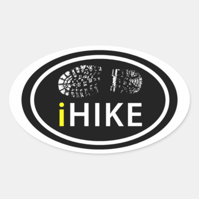 Hiking iHIKE Oval Boot Print Tag Pegatinas (Anverso)