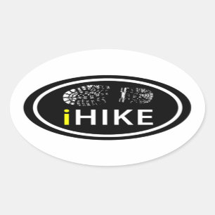 Hiking iHIKE Oval Boot Print Tag Pegatinas