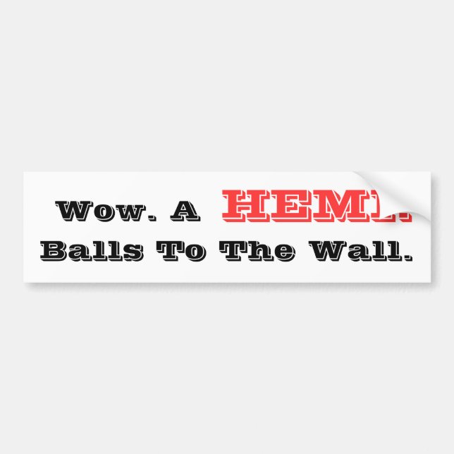 HilariTee: Guau. Hemi. Bolas a la pared. Pegatina (Frente)