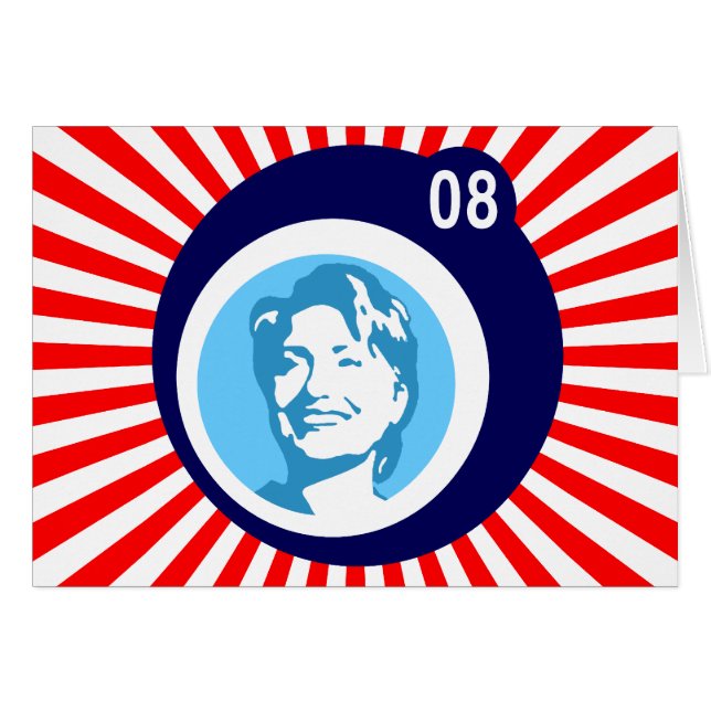hillary clinton : burbujas azules y rayos rojos : (Anverso (Horizontal))