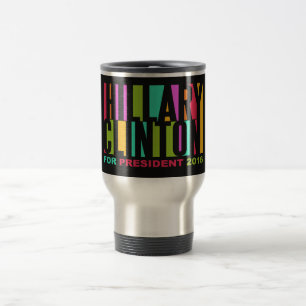 Hillary Clinton colorida 2016 tazas de encargo