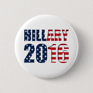 Hillary Clinton para el presidente 2016 botón