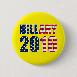 Hillary Clinton para el presidente 2016 botón