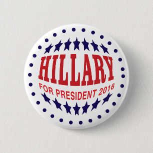Hillary Clinton por el botón Pinback de la preside