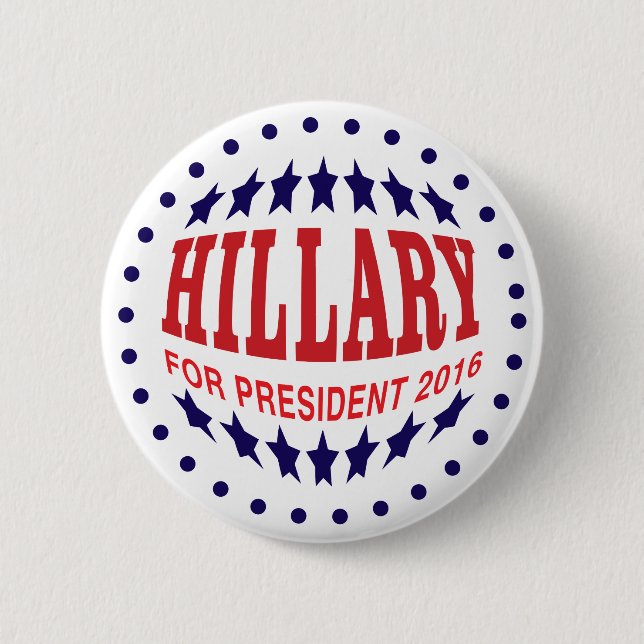 Hillary Clinton por el botón Pinback de la preside (Anverso)