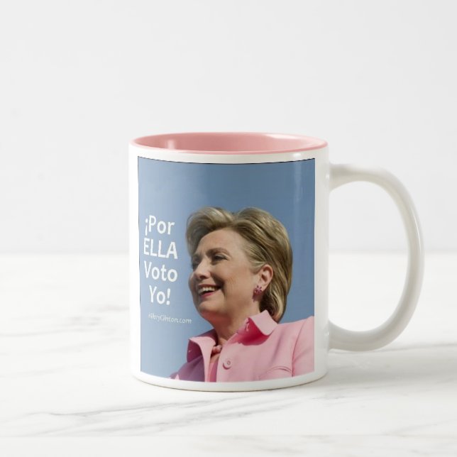 ¡Hillary Clinton - Por Ella Voto Yo! Taza (Derecha)