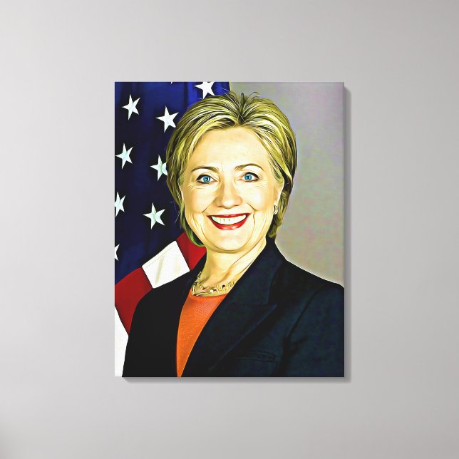 Hillary Clinton retrata lienzo de arte digital (Anverso)