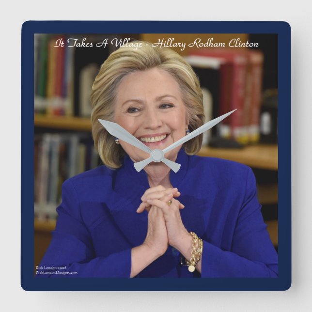 Hillary Clinton Se Toma Un Reloj De Muro De Aldea (Anverso)