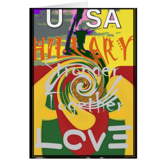 Hillary USA Presidente Fuerte Juntos dorado rojo (Frente)