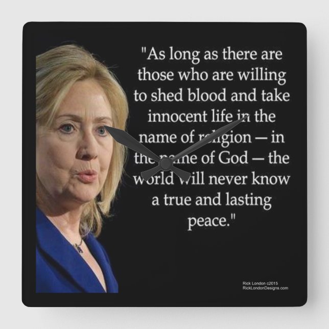 Hillary y Blood/Peace Cita Reloj de pared (Anverso)