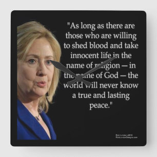Hillary y Blood/Peace Cita Reloj de pared