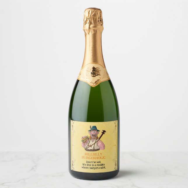 ¡HillBilly Grill Sparkling Wine Label! Etiqueta de (Anverso)