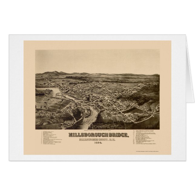 Hillsborough, mapa panorámico del NH - 1884 (Anverso (Horizontal))