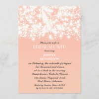 hilo de color melocotón luces invitación a la duch