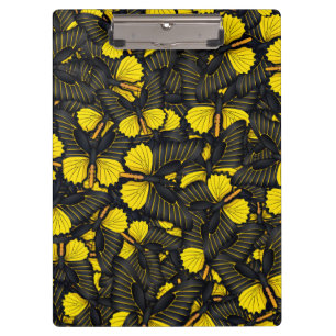 Hilo de mariposa negra amarilla   Portapapeles de