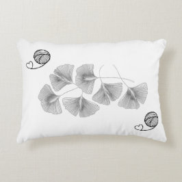 Hilo de punto y almohada de arte floral
