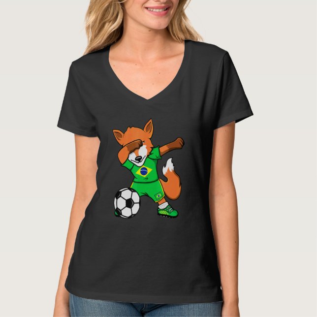 Hinchas de fútbol Dabbing Fox Brazil Jersey Brasil (Anverso)