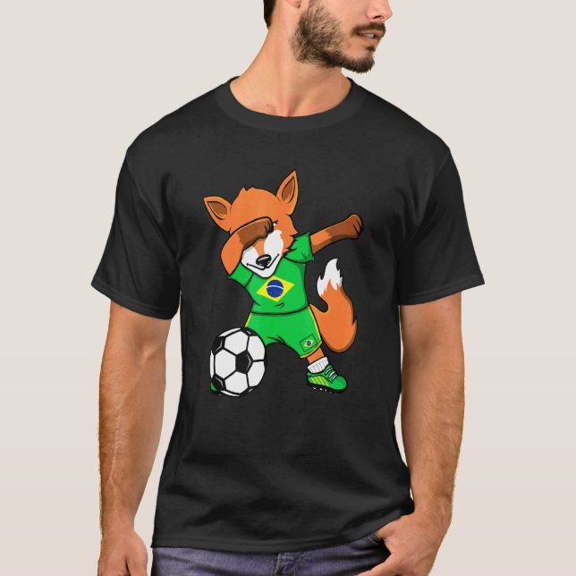 Hinchas de fútbol Dabbing Fox Brazil Jersey Brasil (Anverso)