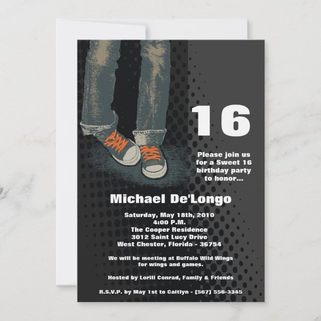 Hincheras de 5 a 7 horas Dieciséis invitaciones de (Anverso)