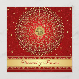 Hindu Ganesh Red, Invitación a la boda de los roto