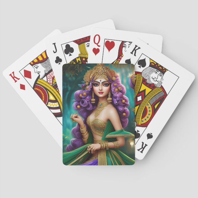 Hindy beatia chica jugando cartas (Reverso)