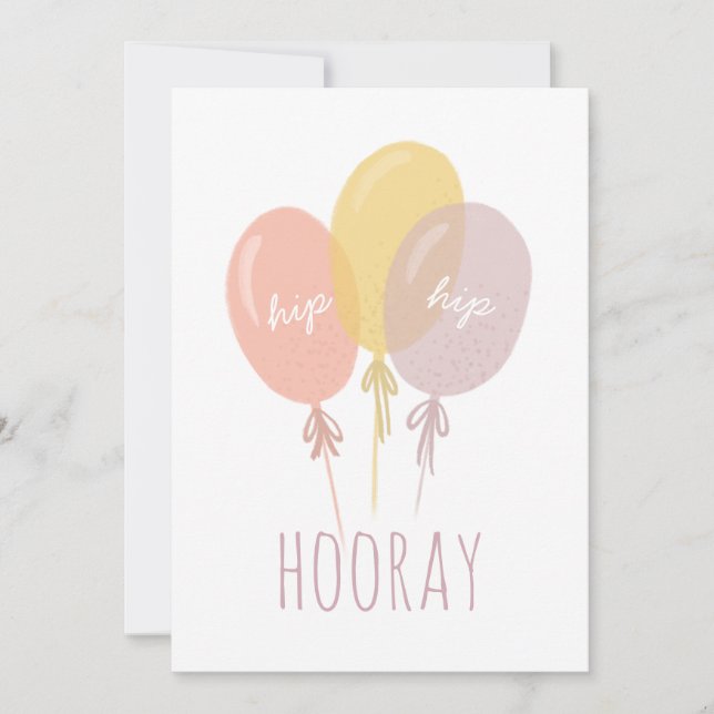Hip Hip Hooray, Feliz cumpleaños. Globos de corte (Anverso)