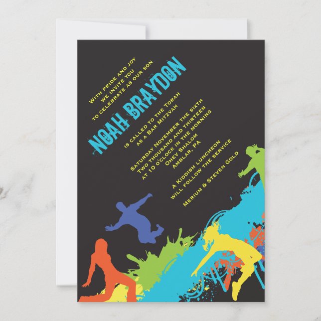 HIP HOP DANCE Bat Bar Mitzvah Invitación (Anverso)
