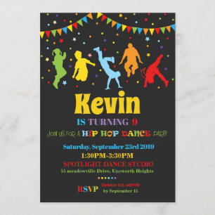 Hip Hop Dance Nacimiento Invitación a fiesta