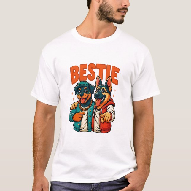 Hip Hop Dog Besties Shirt para camiseta de amigos (Anverso)