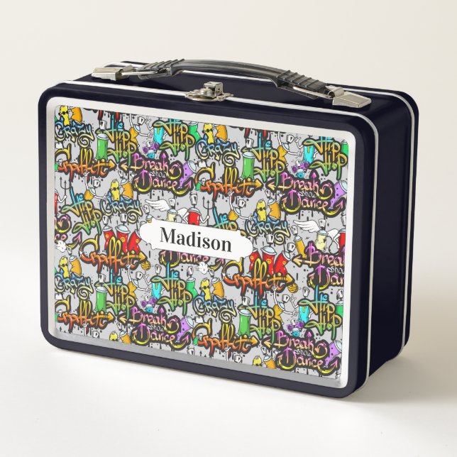 Hip Hop Graffiti nombre personalizado cajas de alm (Anverso)