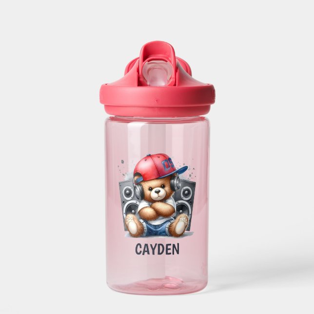 Hip Hop Teddy Bear Personalizado Niños Botella de  (Delante)