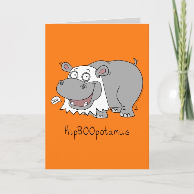 HipBOOpotamus - Tarjeta de felicitación Hippo de H (Anverso)