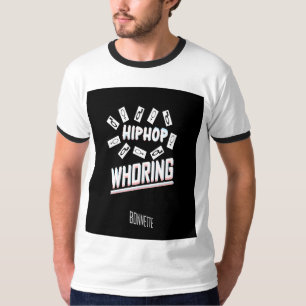 Hiphop whoring camiseta de jengibre con título