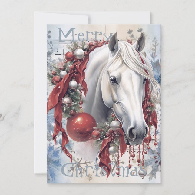 Hípica Navidad de invierno acuarela (Anverso)