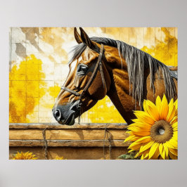 Hípica y Sunflower Hermosa arte de IA