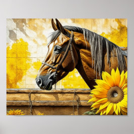 Hípica y Sunflower Hermosa arte de IA